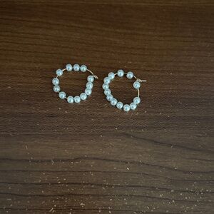 Elegant Pearl Hoop Earrings